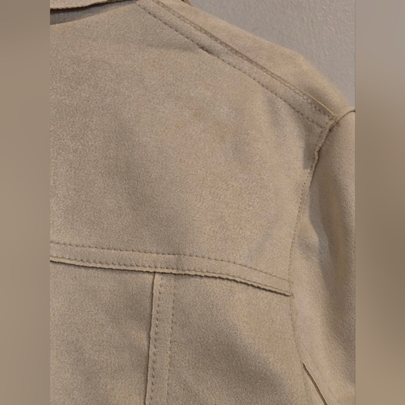 Philosophy Cream Faux Leather Suede Jacket Size Large NWT - Picture 12 of 12